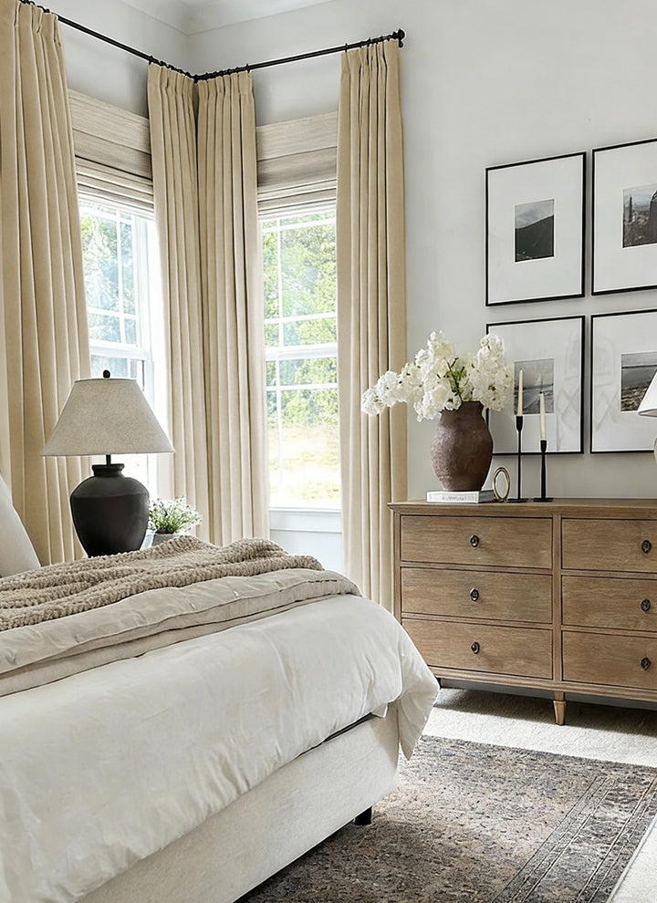 Linen Blackout Curtains for Bedroom (Non Customized)