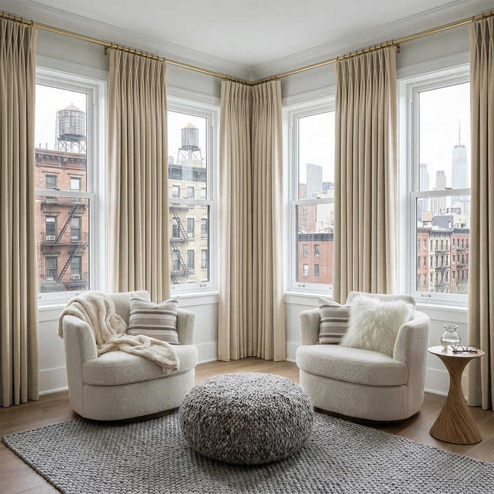 Luxury Blackout Curtains Dual-Sided Design – Textured Jacquard Drapes for Urban NYC Living Spaces (US, UK, EU)