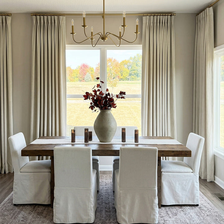 Luxury Blackout Curtains Dual-Sided Design – Textured Jacquard Drapes for Rustic Farmhouse Dining Rooms (North America, Europe)