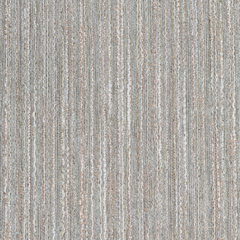 Textured gray and beige curtain fabric with vertical woven stripes