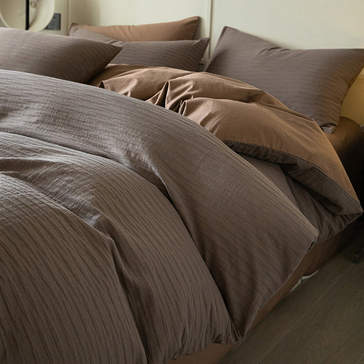 Pure Comfort Healing Cotton Bed Set – Airy Bubble Gauze & Waffle Texture for Luxury Homes & Resorts