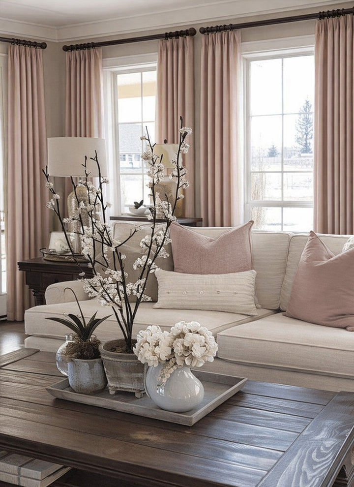 Modern Minimalist Double-Sided Cotton Linen Curtains