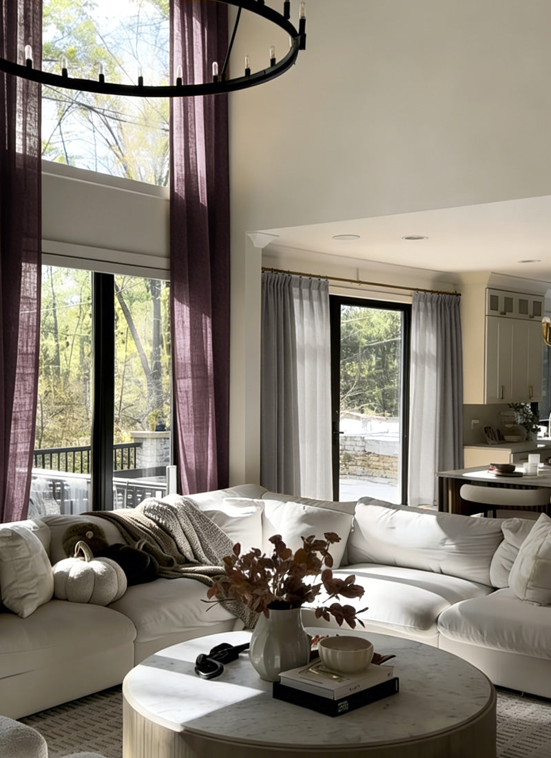 Natural Linen Colorful Curtains