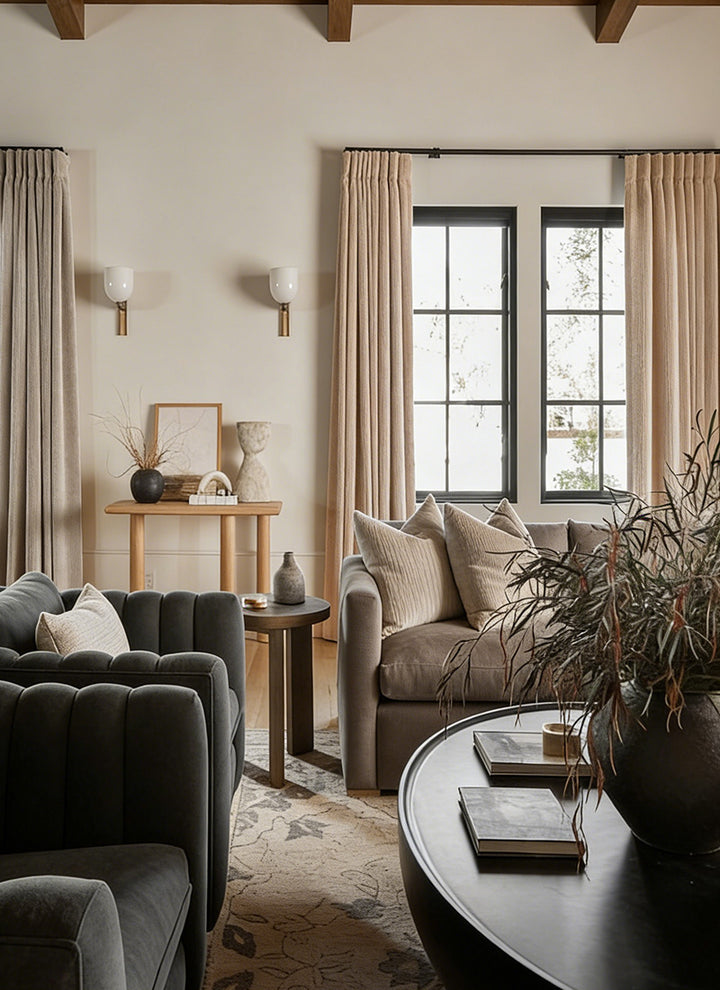 Luxury Grain Curtains: Nature-Inspired Minimalist Style