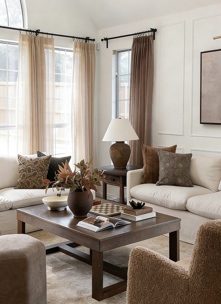 Semi Sheer Curtains With Flowing Yarn