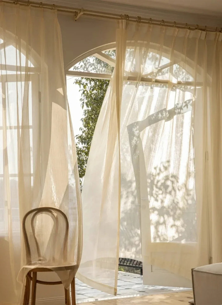 Dreamy Sheer Curtains Woven With Golden Thread