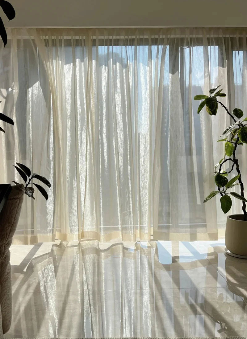 Dreamy Sheer Curtains Woven With Golden Thread