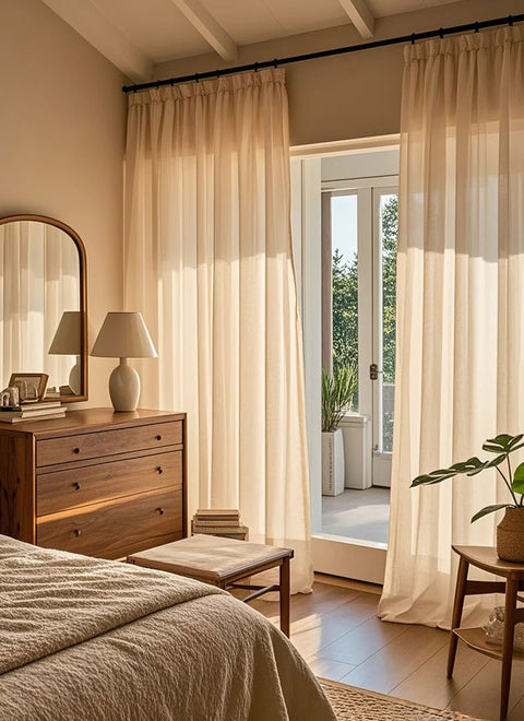 French Sheer Drapes Sheer Curtain for Living Room