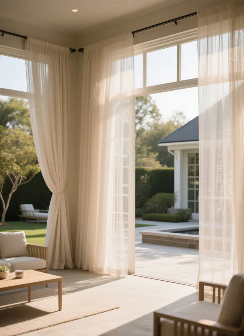 Dreamy Sheer Curtains Woven With Golden Thread