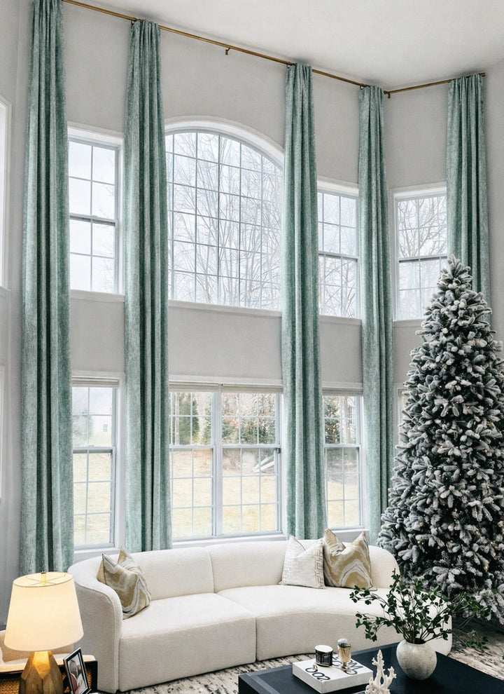 ‌Whispering Snow Chenille Custom Blackout Curtains