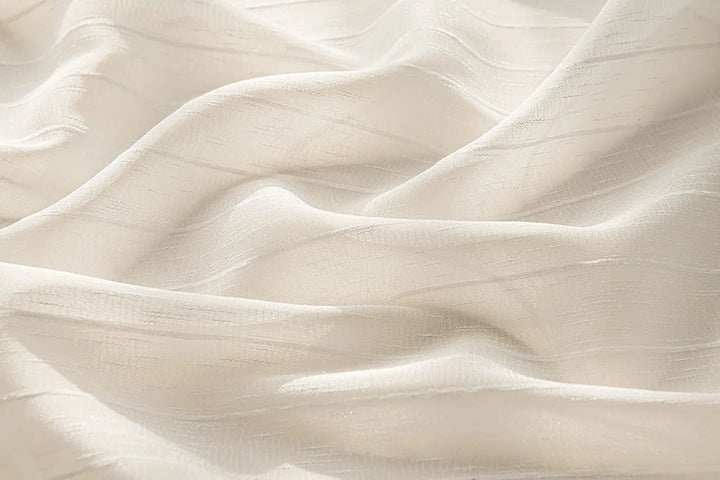 Gauzy Snowflake White Sheer Curtains
