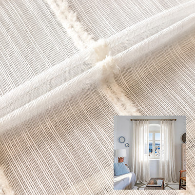 Fringe Stripe｜Sheer curtain fabric sample｜HBJ220939