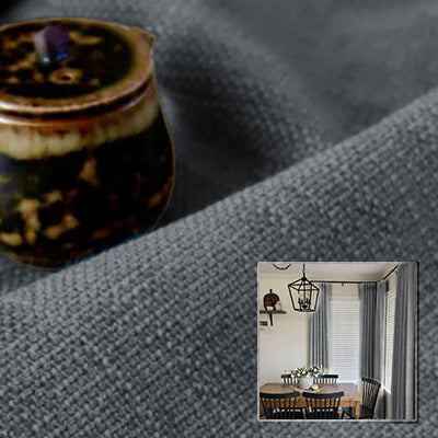 Charcoal Linen｜Linen curtain fabric sample｜F88055-6