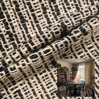 Monochrome Weave｜Linen curtain fabric sample｜CAS431-4