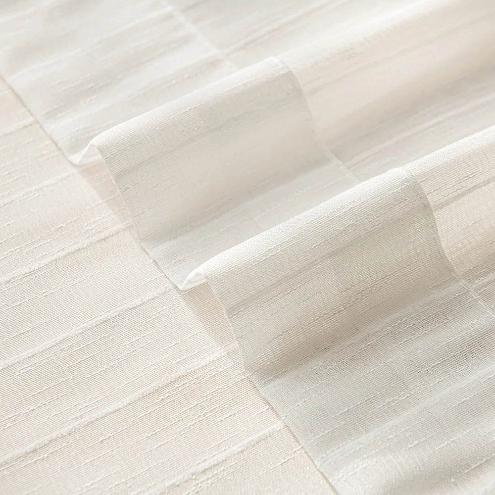 Gauzy Snowflake White Sheer Curtains