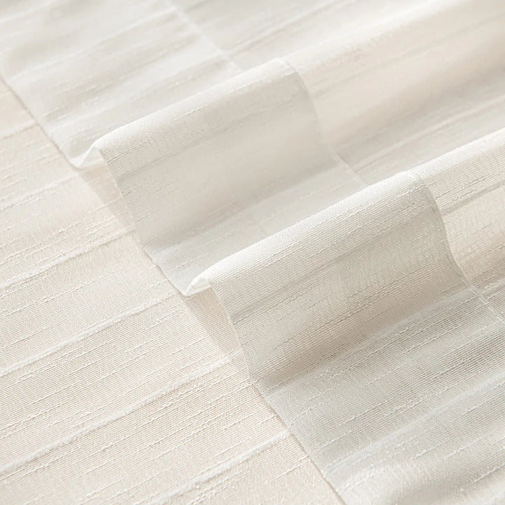 Gauzy Snowflake White Sheer Curtains