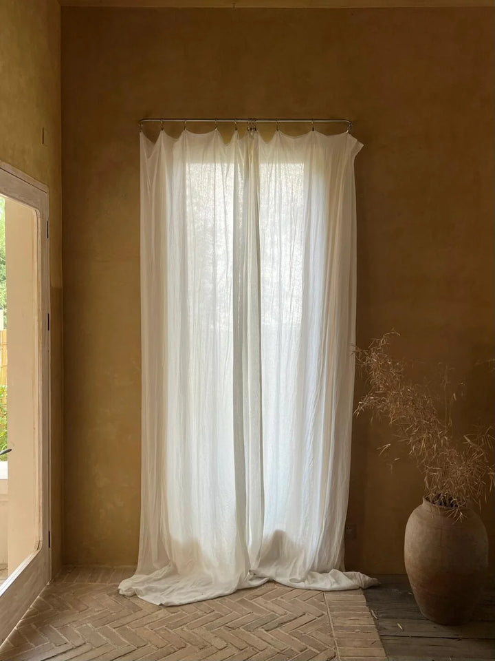 Pure Luxury with French Imported 100% Linen Curtains in Crisp White