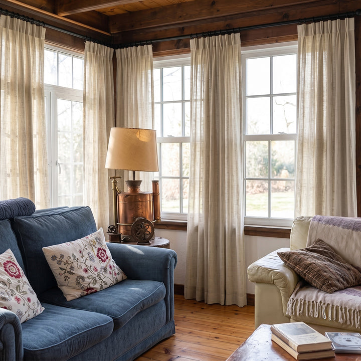 Customized Semi Sheer Linen Curtains