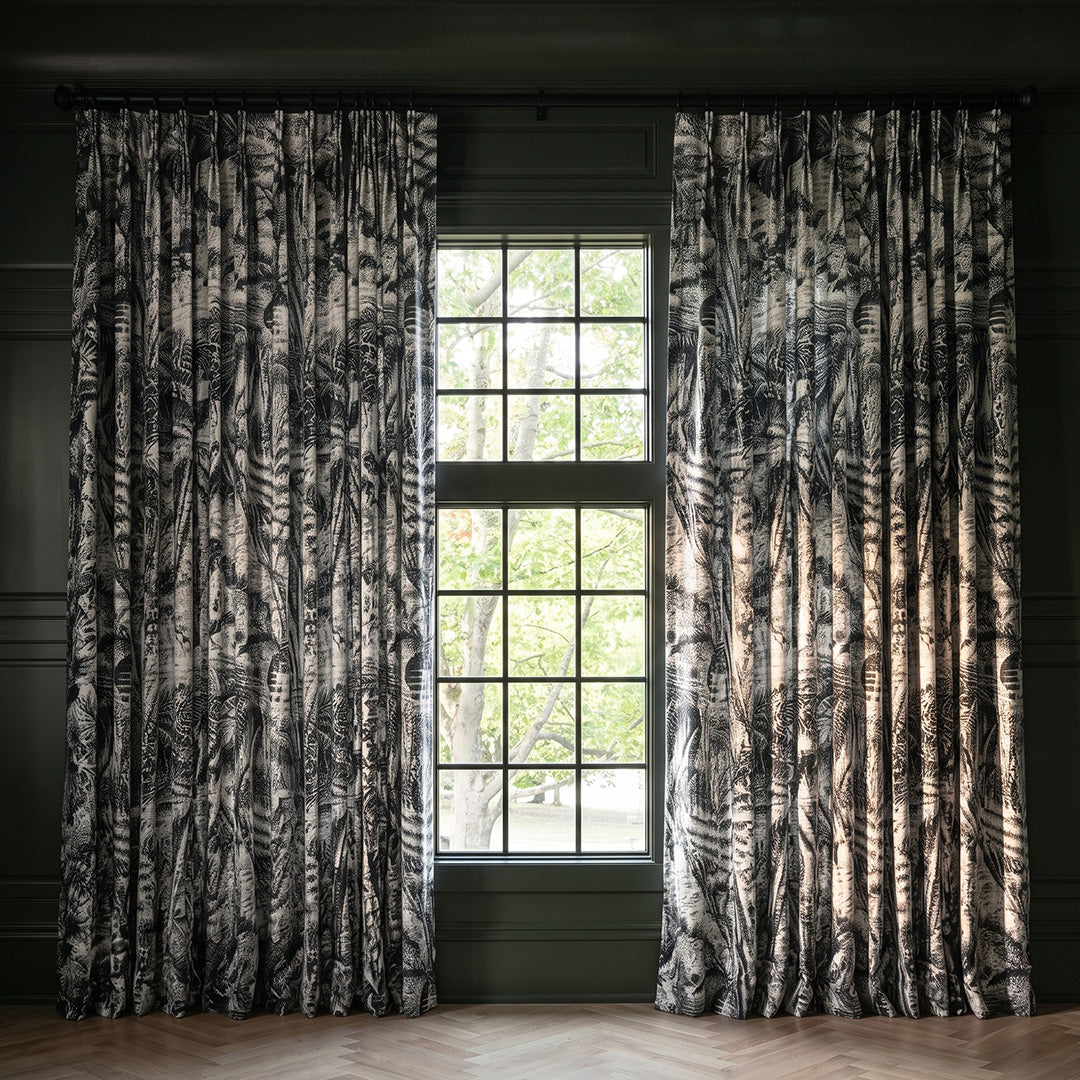 Printed Curtain Custom Pleated Drapes with Plush Texture
