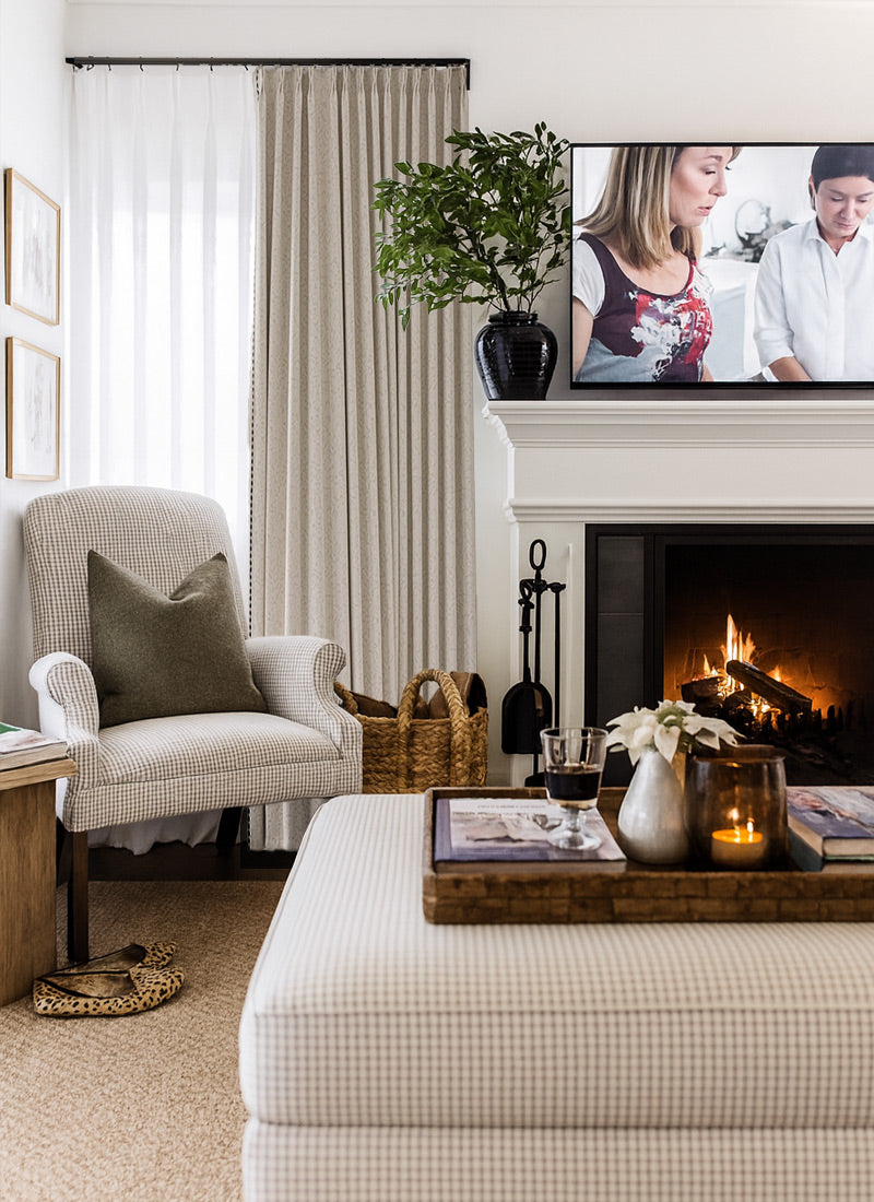 ‌Rose Jacquard French Window Treatments