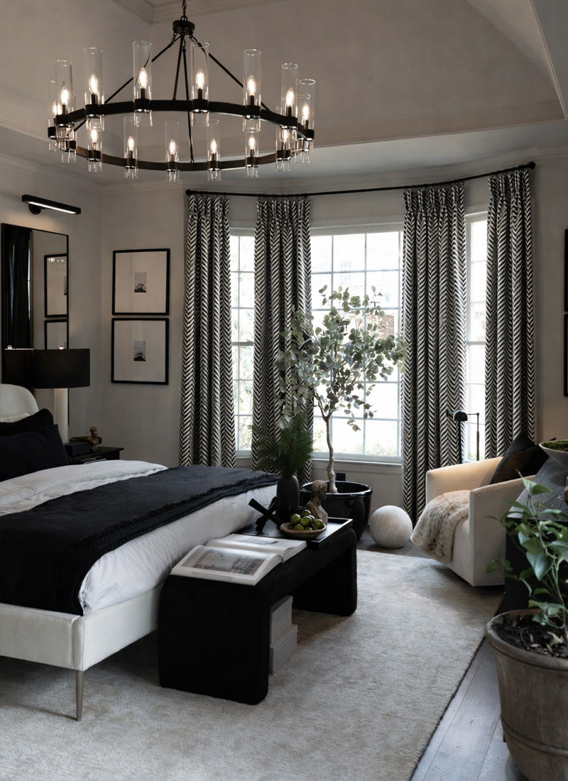 Vintage Linen Curtains– Retro British Style Stripe Design