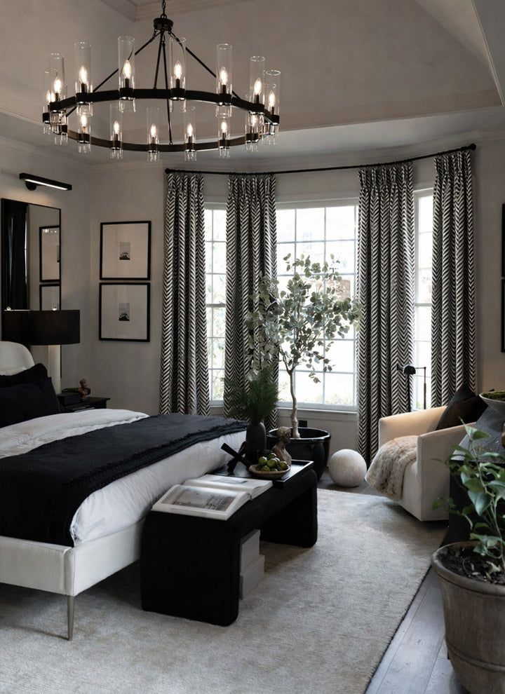 Vintage Linen Curtains– Retro British Style Stripe Design