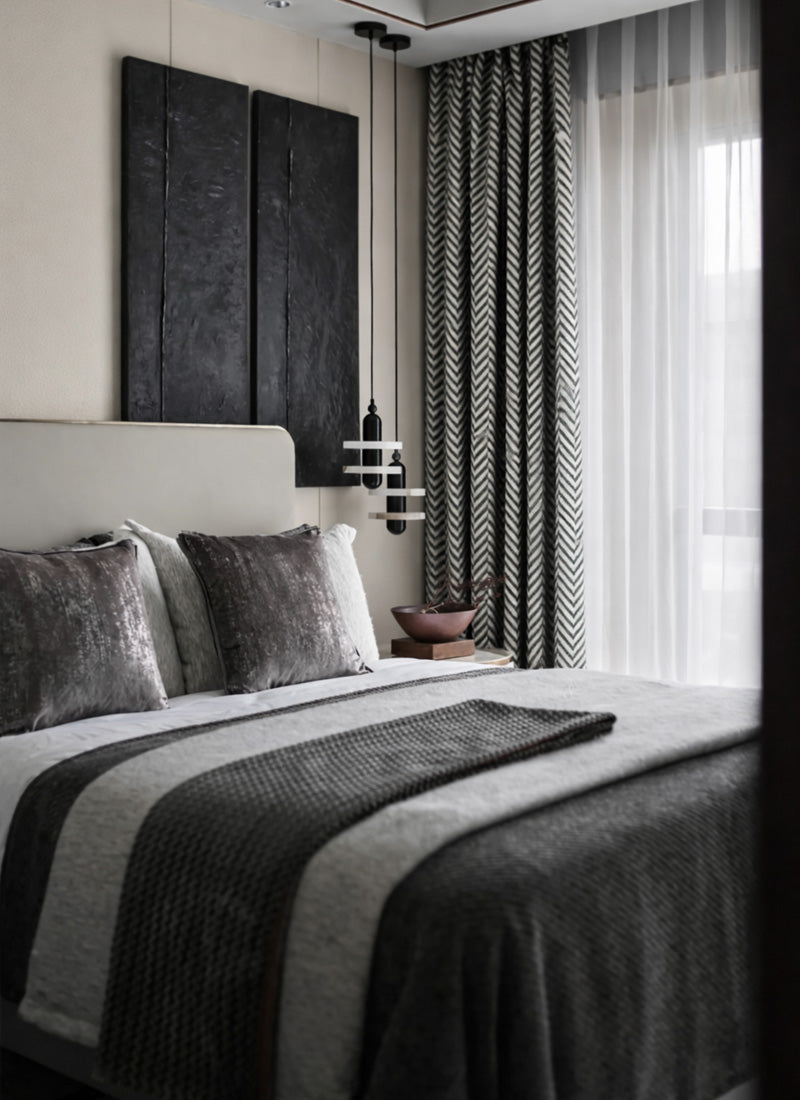 Vintage Linen Curtains– Retro British Style Stripe Design