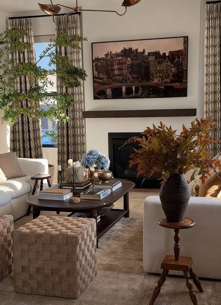 Vintage Linen Curtains– Retro British Style Stripe Design