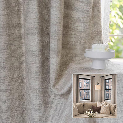 Downy Oat｜Cotton curtain fabric sample｜F88122-3