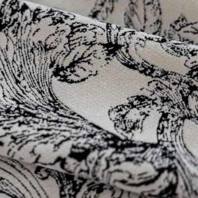 ‌Ivory Scroll| Chenille  curtain fabric sample
