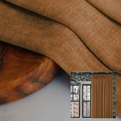Terracotta Satin｜Cotton curtain fabric sample｜F88053-8