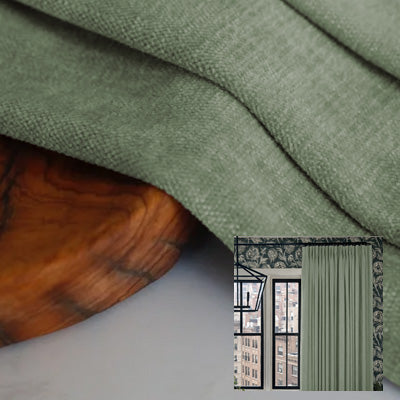 Seafoam Velvet｜Cotton curtain fabric sample｜F88053-14