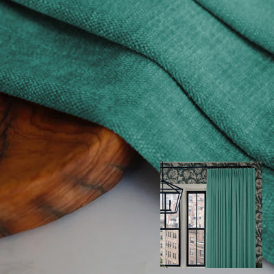 Cerulean Velvet｜Cotton curtain fabric sample｜F88053-16