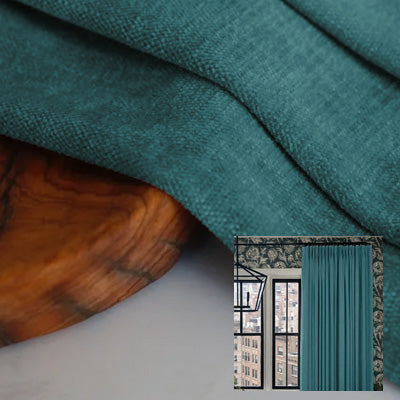 Cyan Velvet｜Cotton curtain fabric sample｜F88053-17