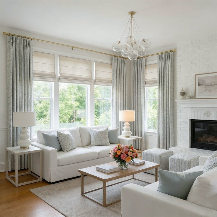 Light Blue Vibrant Leopard-Print Drapes – Airy Curtains for Spacious Open-Concept Living Rooms (US, UK, EU)