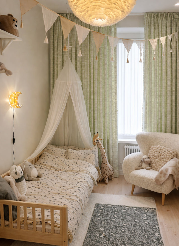 Kids Room Curtains with Stripes and Checks