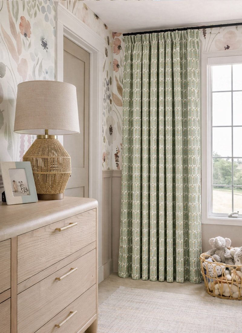 Kids Room Curtains with Stripes and Checks