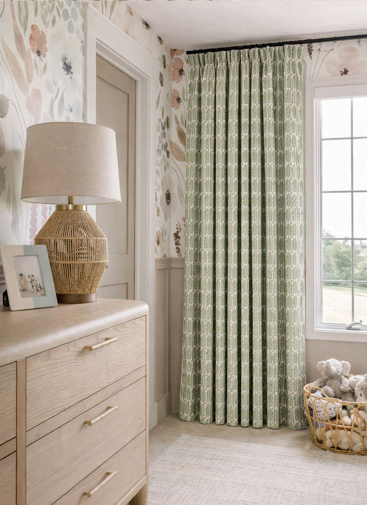 Kids Room Curtains with Stripes and Checks