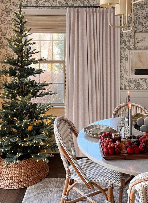 ‌Rose Jacquard French Window Treatments