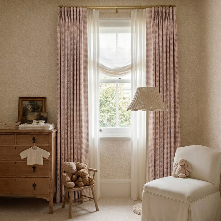 Pink Vibrant Leopard-Print Drapes – Whimsical Curtains for Vintage Nursery Decor (North America, Europe)