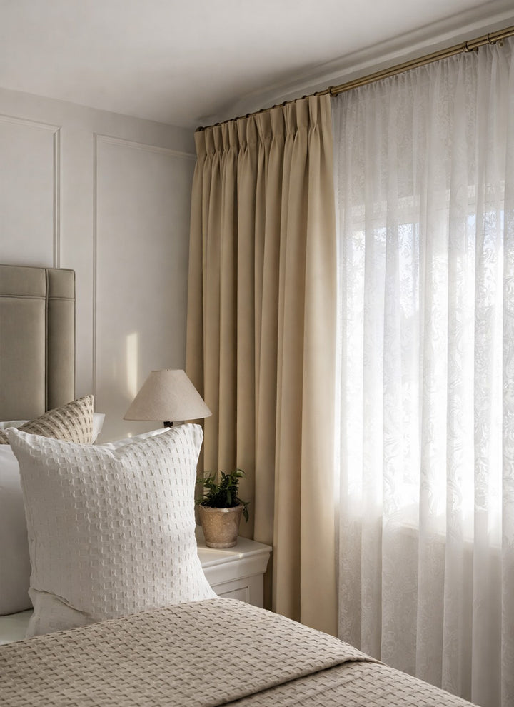 Luxury Blackout Curtains - Dual-Sided Design with Textured Jacquard Fabric
