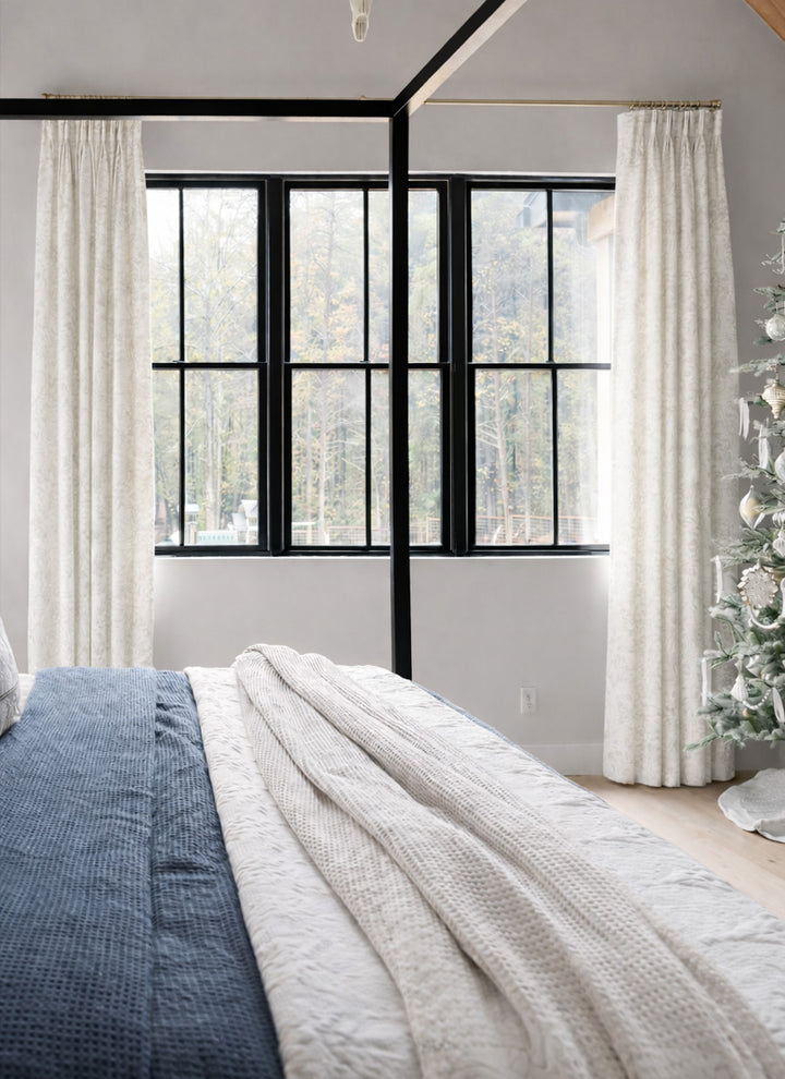 Blackout Curtains for Bedroom with 3D Floral Relief