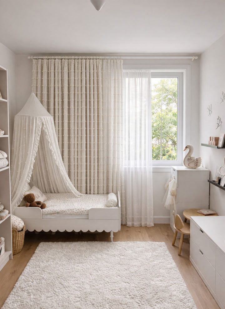 Kids Room Curtains with Stripes and Checks