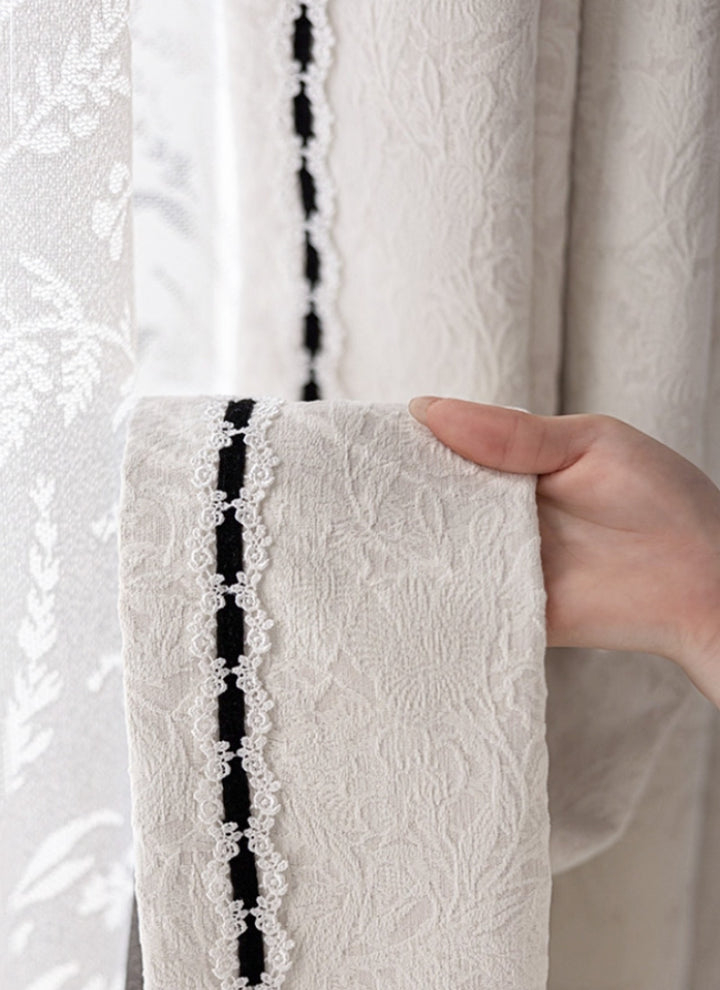 ‌Rose Jacquard French Window Treatments