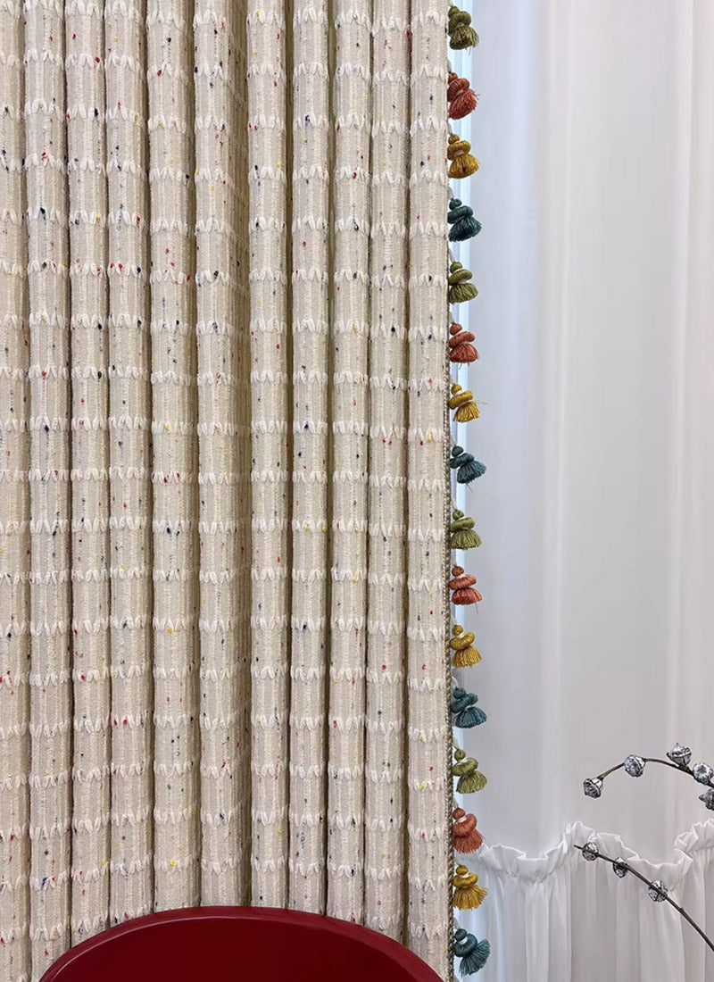 Kids Room Curtains with Stripes and Checks