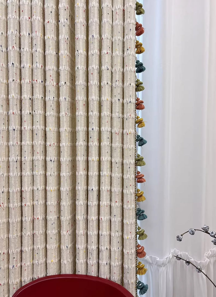 Kids Room Curtains with Stripes and Checks