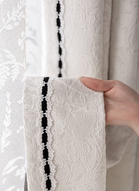 ‌Rose Jacquard French Window Treatments