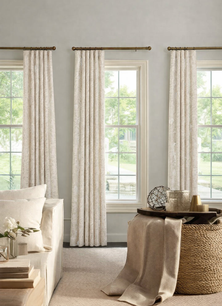 Blackout Curtains for Bedroom with 3D Floral Relief
