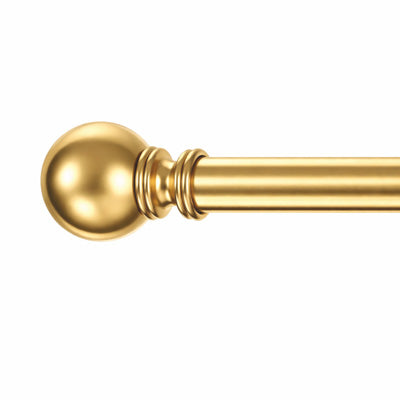 Classic Ball Finial for Extendable Gold Curtain Rod – Timeless Window Treatment (North America, Europe)