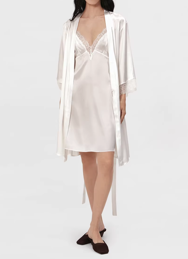 White Satin Slip Dress